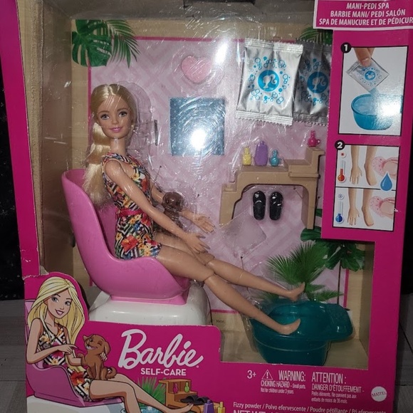 Barbie Mani-Pedi Spa Playset with Blonde Doll, Foot Spa & Accessories - Picture 1 of 4
